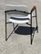 Metal Armchair in Oak and Imitation White Leather, 1950 6