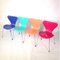 Multicoloured Butterfly Chairs by Arne Jacobsen for Fritz Hansen, Set of 4