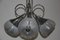 Lámpara de araña de acero y cristal de Murano de Esperia, años 70, Imagen 2