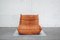 Togo Sessel aus kastanienbraunem Leder von Michel Ducaroy für Ligne Roset, 1980er 3