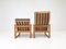 Danish 2256 & 2254 Oak Sled Lounge Chairs with Footstool by Børge Mogensen for Fredericia Stolefabrik, 1956, Image 9