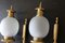Art Deco Brass and Frosted Glass Sconces, 1960s, Set of 2 18