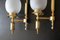 Art Deco Brass and Frosted Glass Sconces, 1960s, Set of 2 11