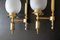 Art Deco Brass and Frosted Glass Sconces, 1960s, Set of 2, Image 11