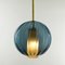 Globe Pendant in Ocean Blue, Moire Collection, Hand-Blown Glass by Atelier George, Image 2