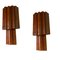 Large Glass Tube Terracotta Colored Sconces, 1970s, Set of 2 7