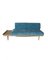 Sofá cama de roble y tela azul de Ingmar Relling para Ekornes, años 60, Imagen 1