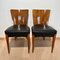 Czech H214 Chairs in Walnut & Faux Leather by J. Halabala, 1930s, Set of 2 15