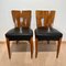 Czech H214 Chairs in Walnut & Faux Leather by J. Halabala, 1930s, Set of 2, Image 15