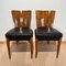 Set of Czech H214 Chairs in Walnut & Faux Leather by J. Halabala, 1930s 15
