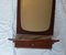 Danish Trapezoidal Wall Mirror with Teak Frame & Console Wall Unit, 1960s, Set of 2 3