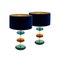 Mid-Century Italian Modern Style Murano Glass and Brass Table Lamps, Set of 2 1