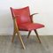 Vintage Red Skai Leather Chair, 1950s