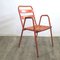 Vintage Industrial Orange Steel Chair, 1950s 3