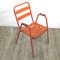Vintage Industrial Orange Steel Chair, 1950s