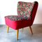 Cocktail Chair with Floral Upholstery, 1950s