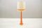 Vintage Large Floor Lamp in Orange Ceramic, 1960s 4
