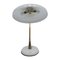 Lámpara de mesa Mid-Century de acero blanco y latón de Oscar Torlasco para Lumi, años 50, Imagen 5