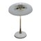 Mid-Century White Steel & Brass Table Lamp by Oscar Torlasco for Lumi, 1950s 5