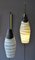 Mid-Century Czech Black & White Hand Painted Glass Wall Lights, Set of 2 2