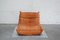 Togo Chair in Cognac Leather by Michel Ducaroy for Ligne Roset, 1980s 4