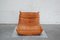 Togo Chair in Cognac Leather by Michel Ducaroy for Ligne Roset, 1980s, Image 4