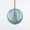 Globe Pendant in Ocean Blue, Moire Collection, Hand-Blown Glass by Atelier George, Image 1