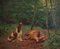 Robert Franz Curry, Chien et faon, Oil on Canvas 1