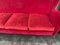 Red Velvet Armchairs and Sofa, 1950s, Set of 3 5