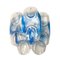 Large Mid-Century Italian Clear Blue Murano Glass Wall Sconces by Mazzega, 1970s, Set of 2 12