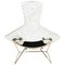 Silla Bird blanca con almohadilla negra de Harry Bertoia para Knoll International, 1952, Imagen 1