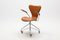 Mid-Century Cognac Leather 3217 Swivel Chair by Arne Jacobsen for Fritz Hansen 1