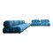 Camaleonda Modular Sofa in Blue Linen Velvet by Mario Bellini for B&B Italia, 1972, Set of 6 5