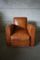 Industrial Cognac Leather Club Chair, 1930s 3