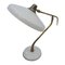 Lámpara de mesa Mid-Century de acero blanco y latón de Oscar Torlasco para Lumi, años 50, Imagen 1