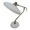 Mid-Century White Steel & Brass Table Lamp by Oscar Torlasco for Lumi, 1950s 1