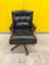 Vintage Oak Framed Chesterfield Captains Armchair in Black Leather, 1980s 1