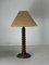 French Modernist Turned Wood Table Lamp in the style of Charles Dudouyt, 1940s, Image 2