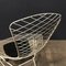 Silla Bird blanca con almohadilla negra de Harry Bertoia para Knoll International, 1952, Imagen 9