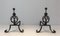 Wrought Iron Andirons, 1940s, Set of 2 1