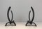 Modernist Steel and Iron Andirons, 1970s, Set of 2 1