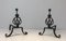 Wrought Iron Andirons, 1940s, Set of 2 3