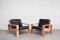 Vintage Bonanza Stühle aus schwarzem Leder von Esko Pajamies für Asko, 2er Set 4