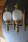 Art Deco Brass and Frosted Glass Sconces, 1960s, Set of 2, Image 2