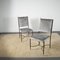 Regency Gray Velvet Chairs in Iron Structure with Brass attributed to Luigi Caccia Dominioni, 1960s, Set of 2 7