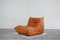 Togo Chair in Cognac Leather by Michel Ducaroy for Ligne Roset, 1980s, Image 24