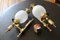 Art Deco Brass and Frosted Glass Sconces, 1960s, Set of 2, Image 14