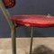 Chaise d'Appoint Tripode Vintage en Similicuir Rouge, 1960s 9