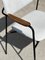 Metal Armchair in Oak and Imitation White Leather, 1950 9