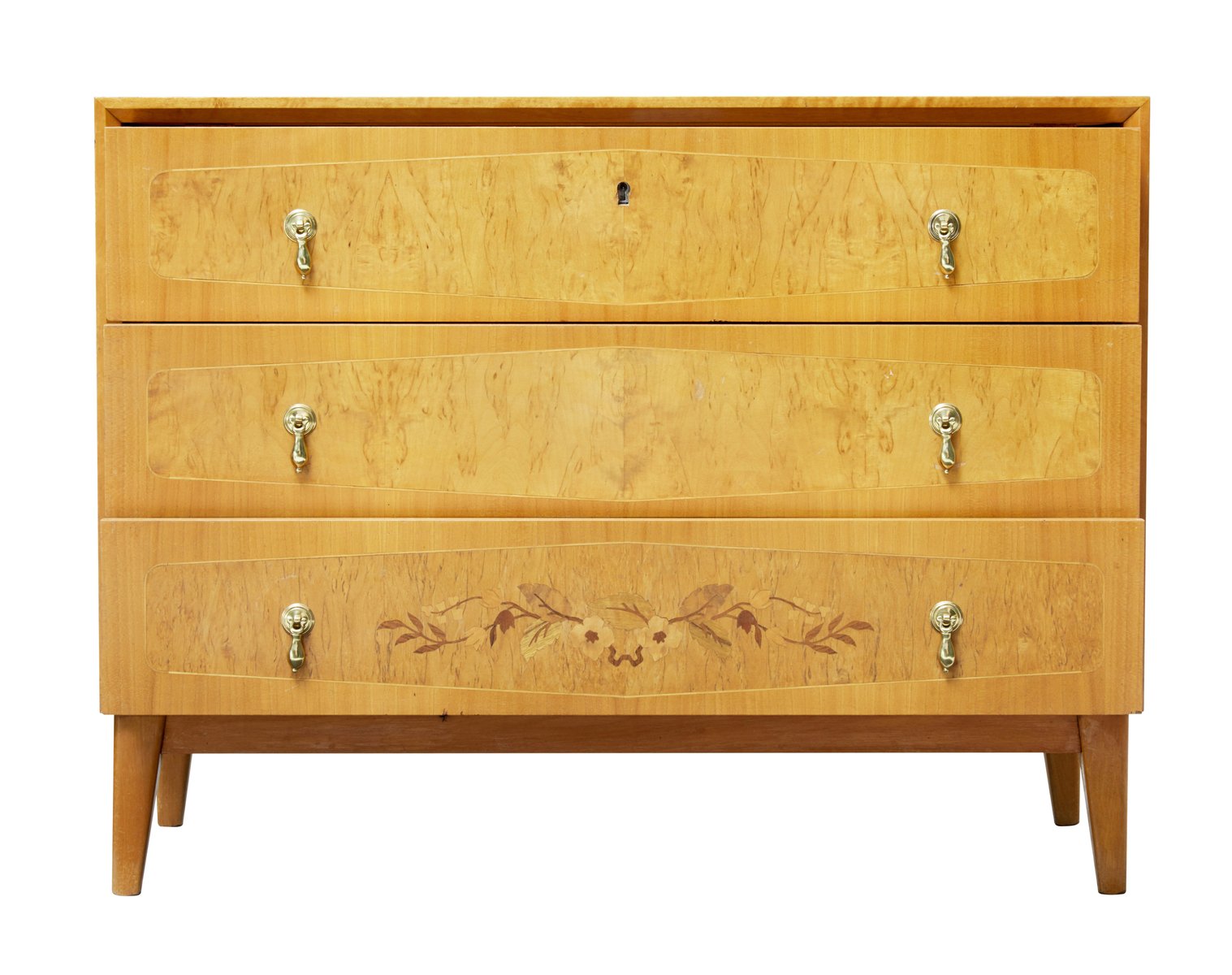 scandinavian modern inlaid elm chest of drawers 1940s 1 XTS-669274